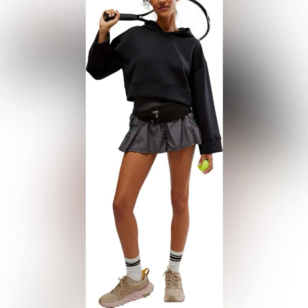FP Movement Playing Games Hoodie - Cropped Athletic Pullover Black Oversized Med - Picture 9 of 10